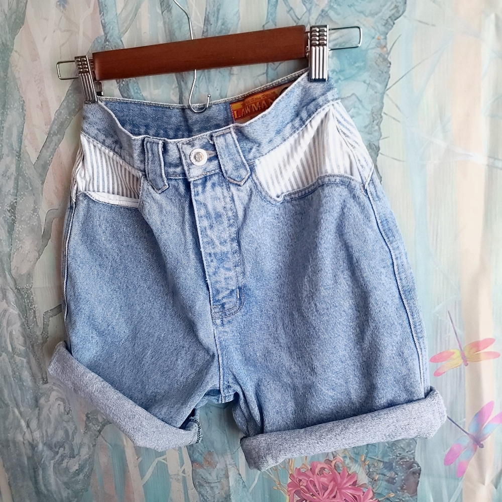 HP Vintage HighRise Denim Shorts LightWash Western - Picture 4 of 15